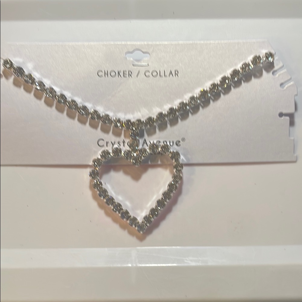 Silver Heart Pendant Necklace With Beaded Chain